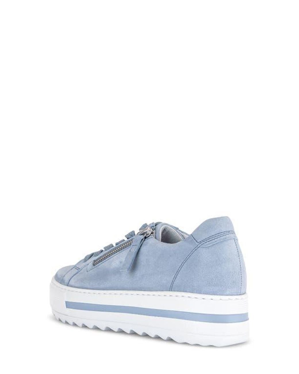 Gabor Blue Low Top Platform Sneaker