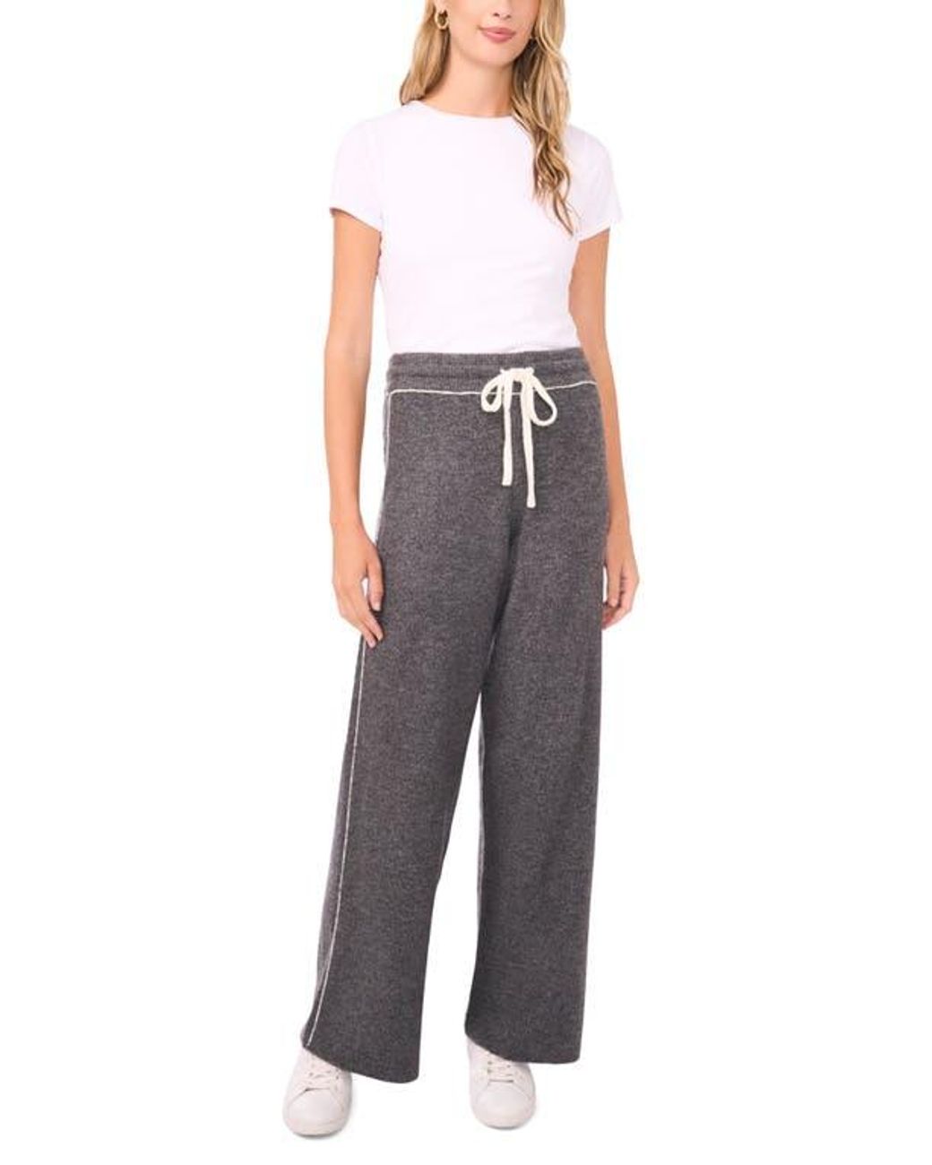 Vince Camuto Gray Knit Drawstring Pants