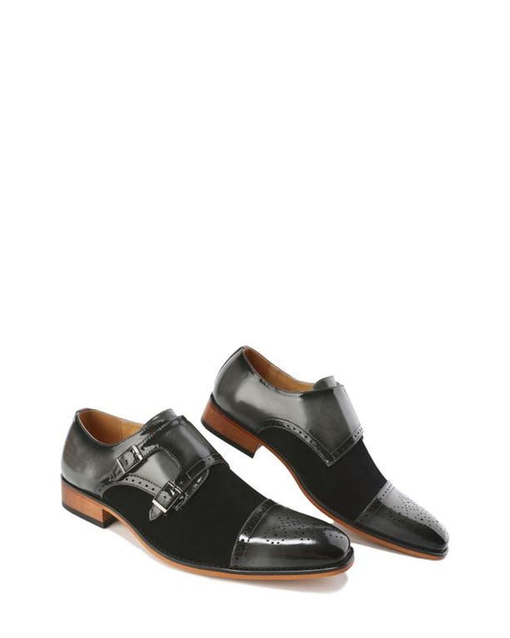 Gino Vitale Black Double Monk Strap Loafer for men