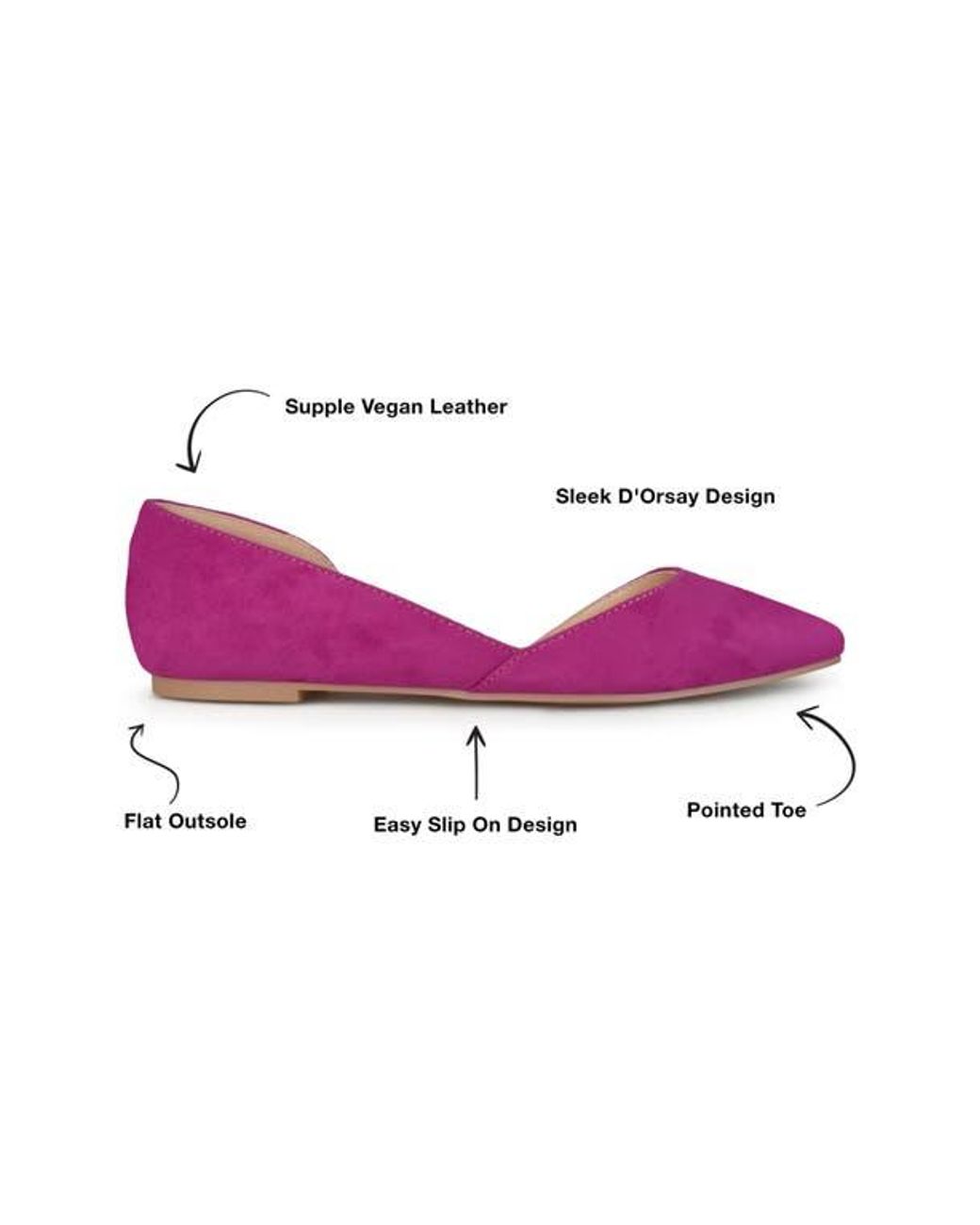 Journee Collection Pink Journee Ester D'Orsay Flat