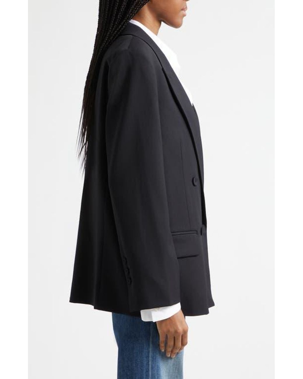 Twp Black Harper Double Breasted Tuxedo Jacket
