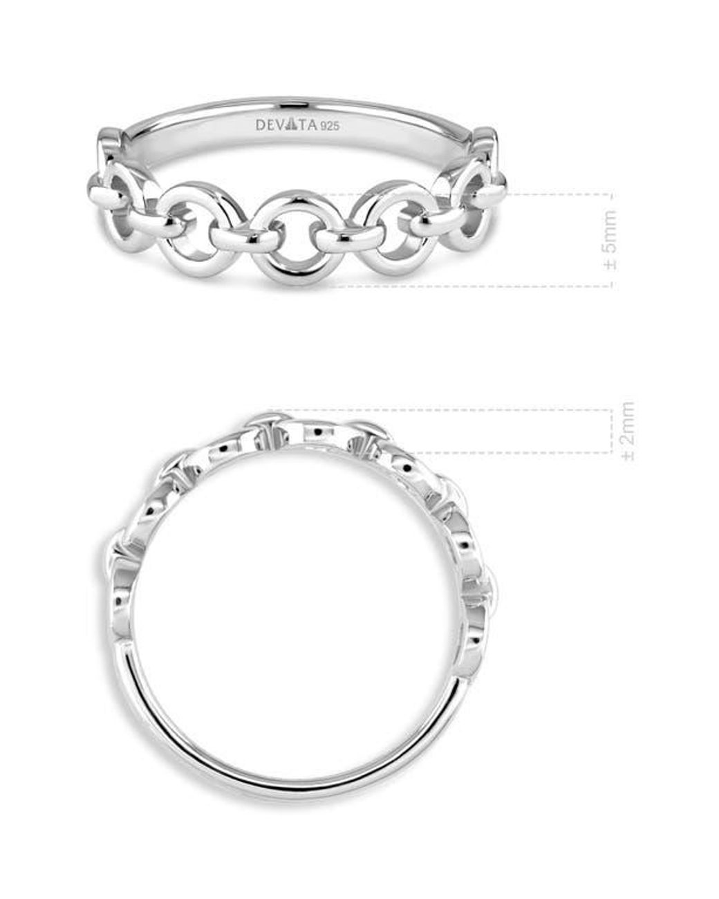 DEVATA Blue Cable Link Ring