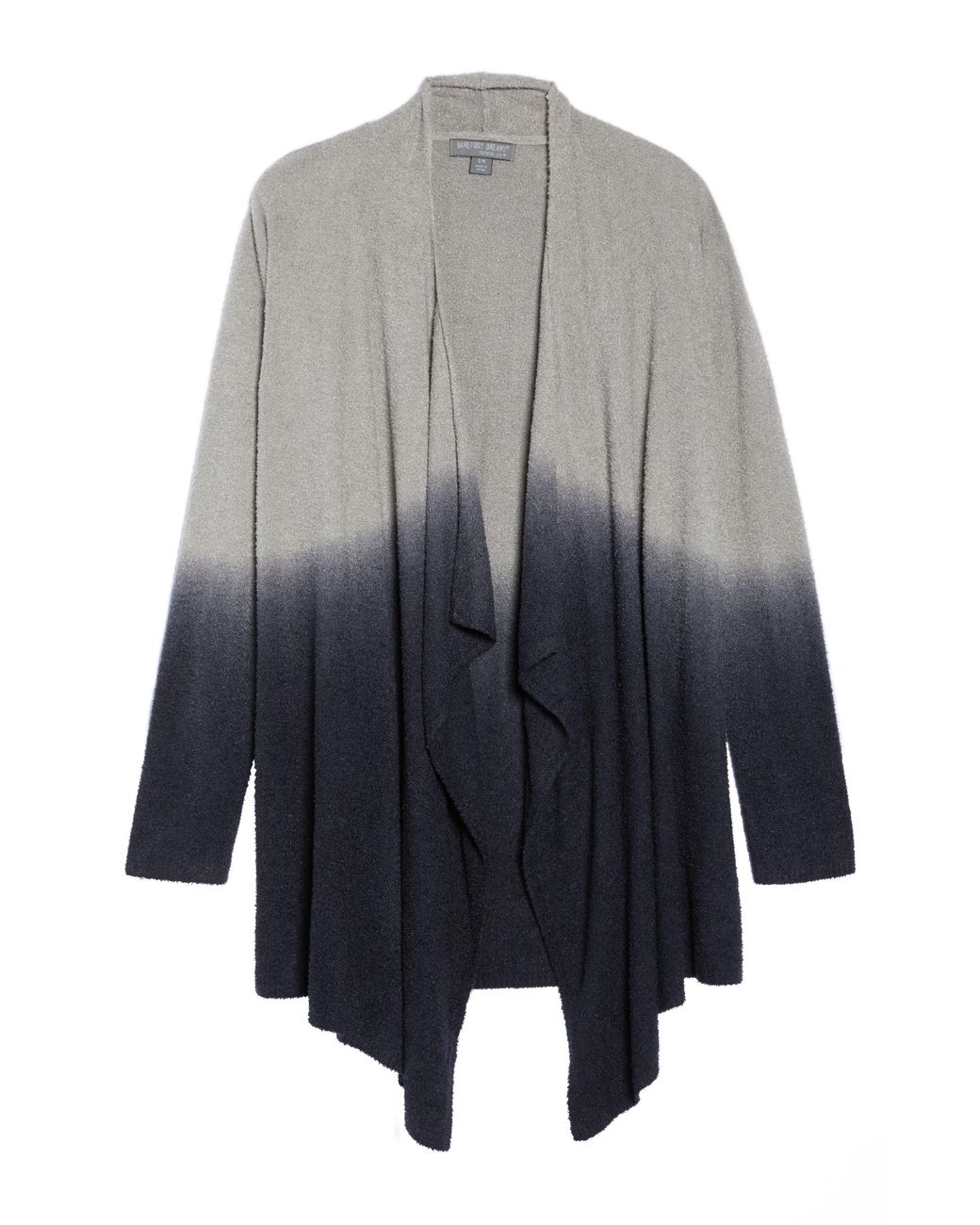 Barefoot Dreams Cozychic Lite® Calypso Wrap Cardigan In Pewter/black