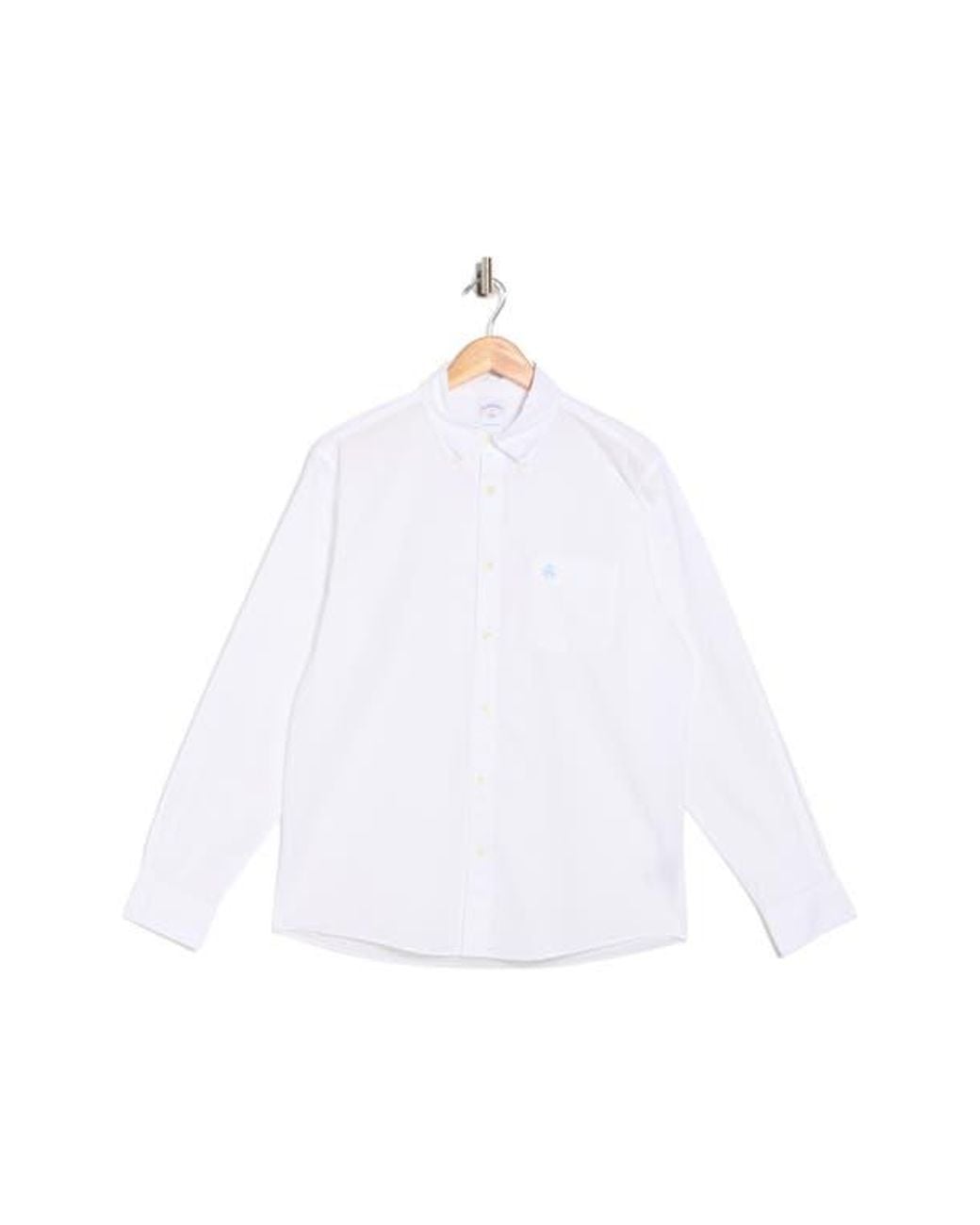 Brooks Brothers White Cotton Poplin Button-Down Shirt for men