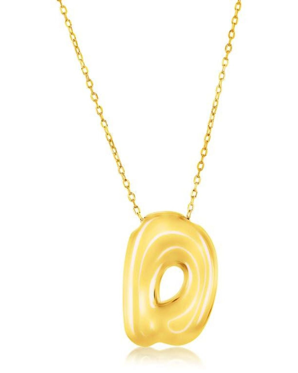 Simona Metallic Bubble Initial Pendant Necklace