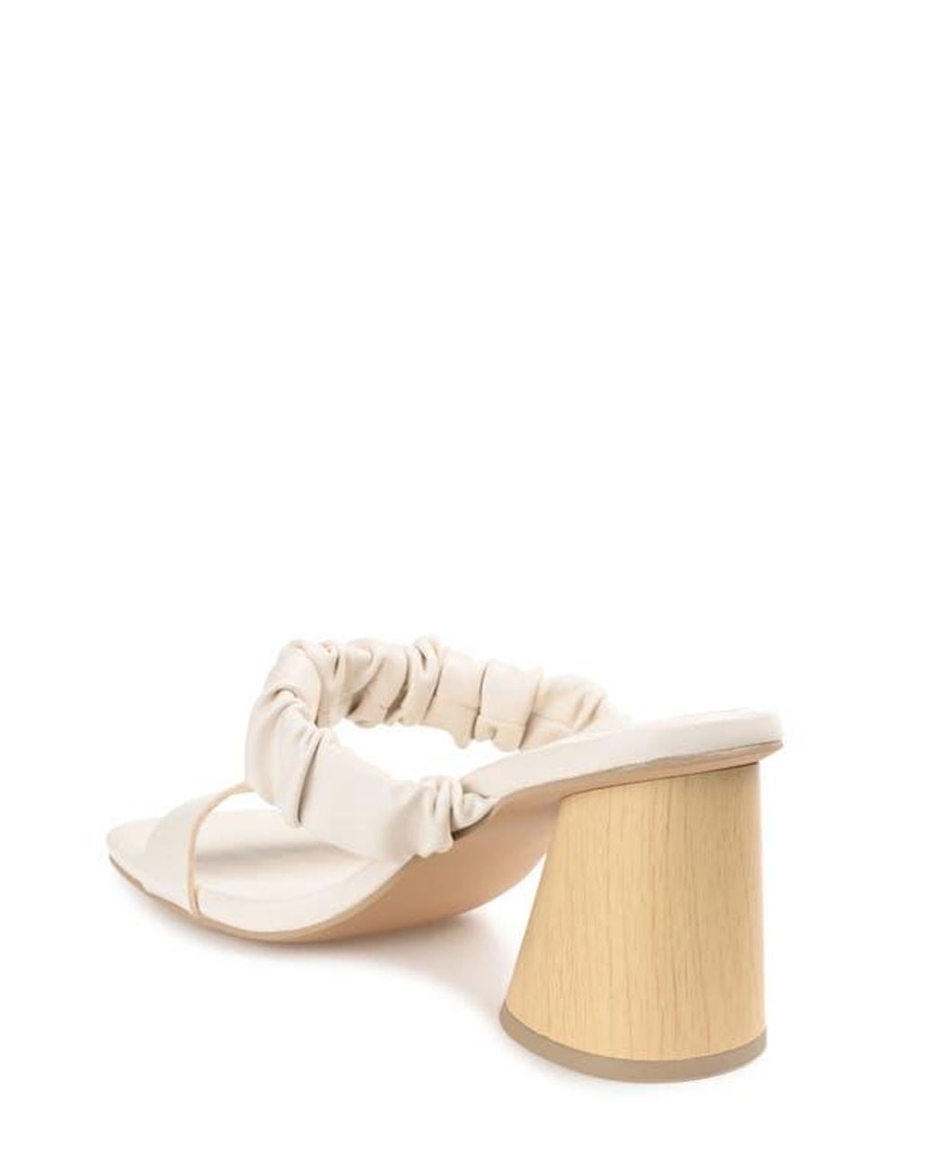 Journee Collection Natural Open Square-Toe Block Heel