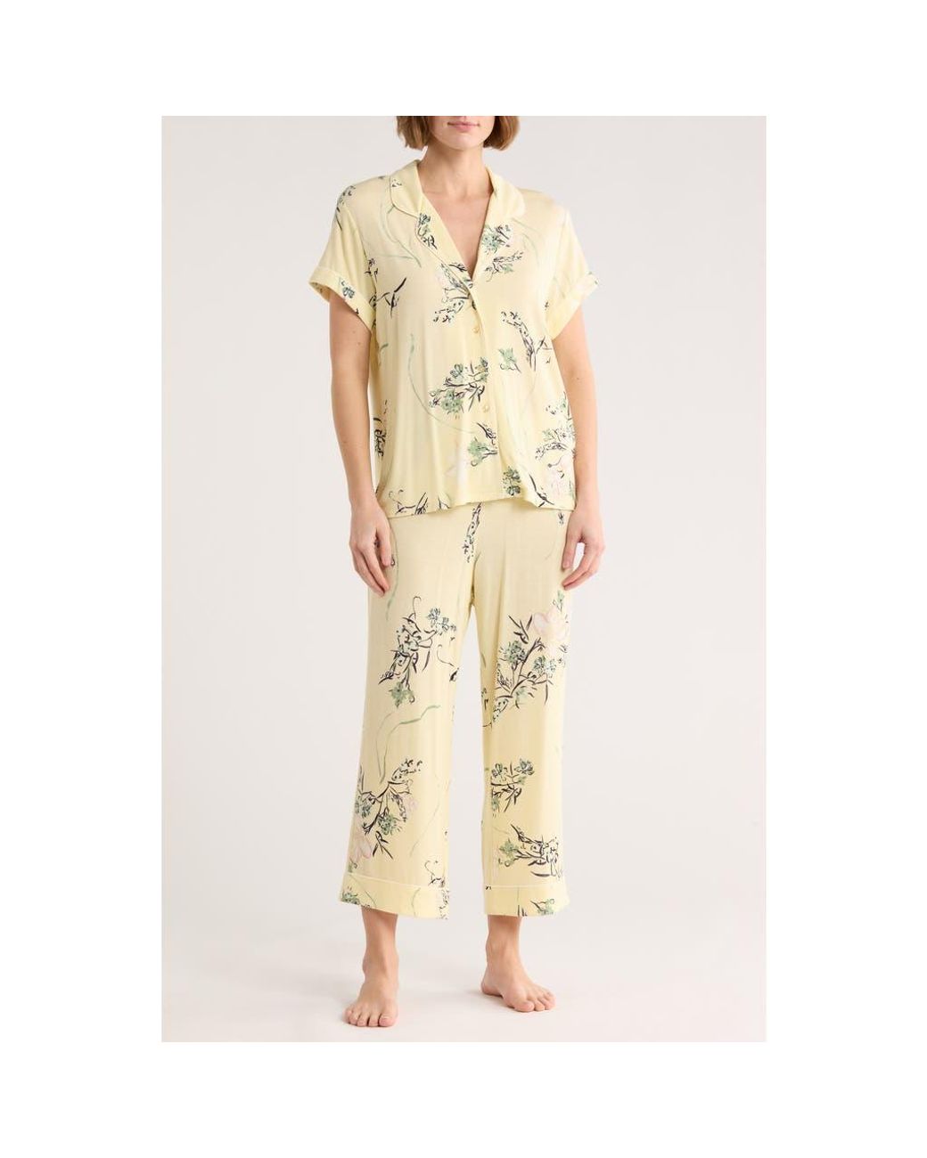 Nordstrom Rack Yellow Tranquility Cropped Pajamas