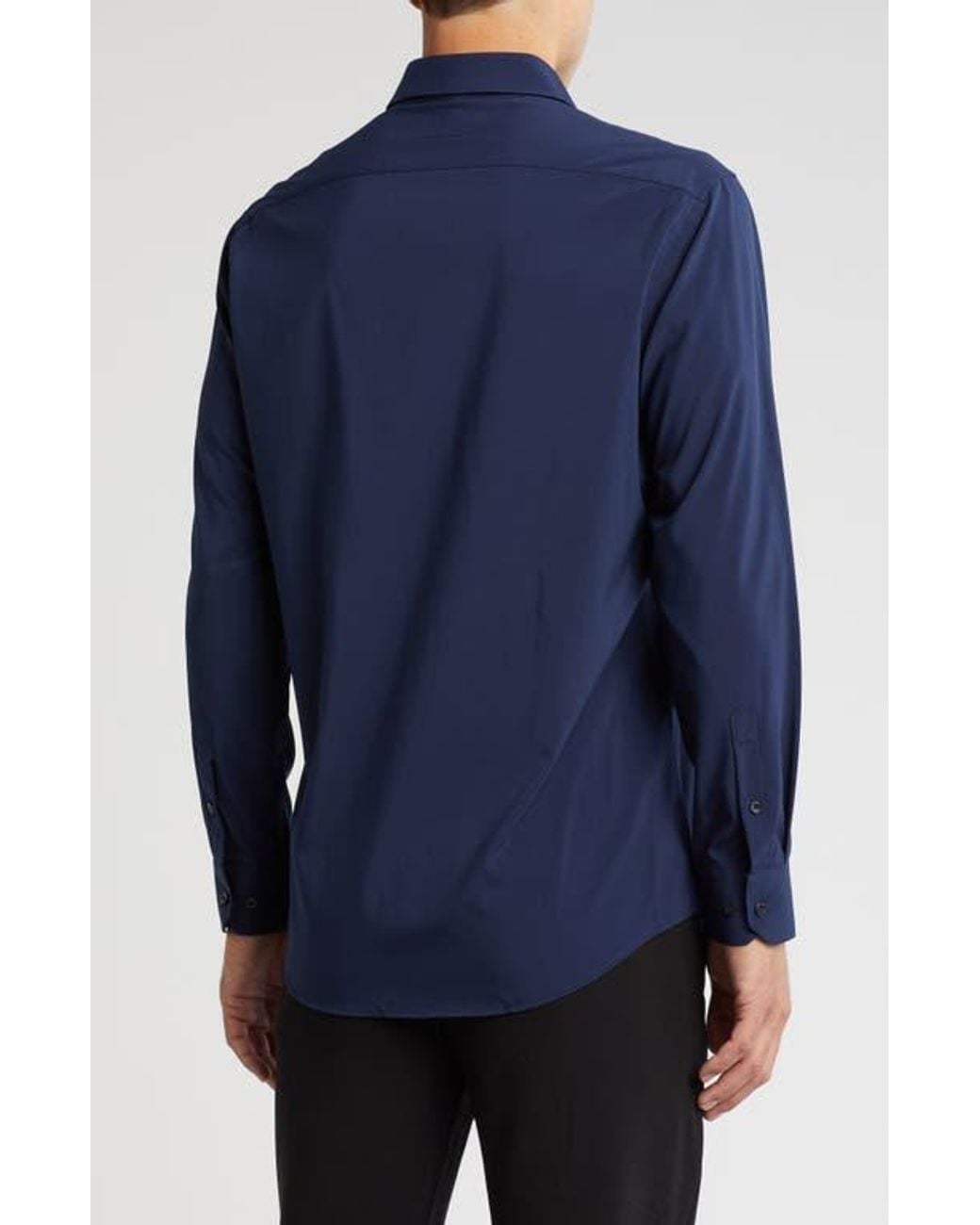Perry Ellis Blue Performance Tech Solid Shirt for men