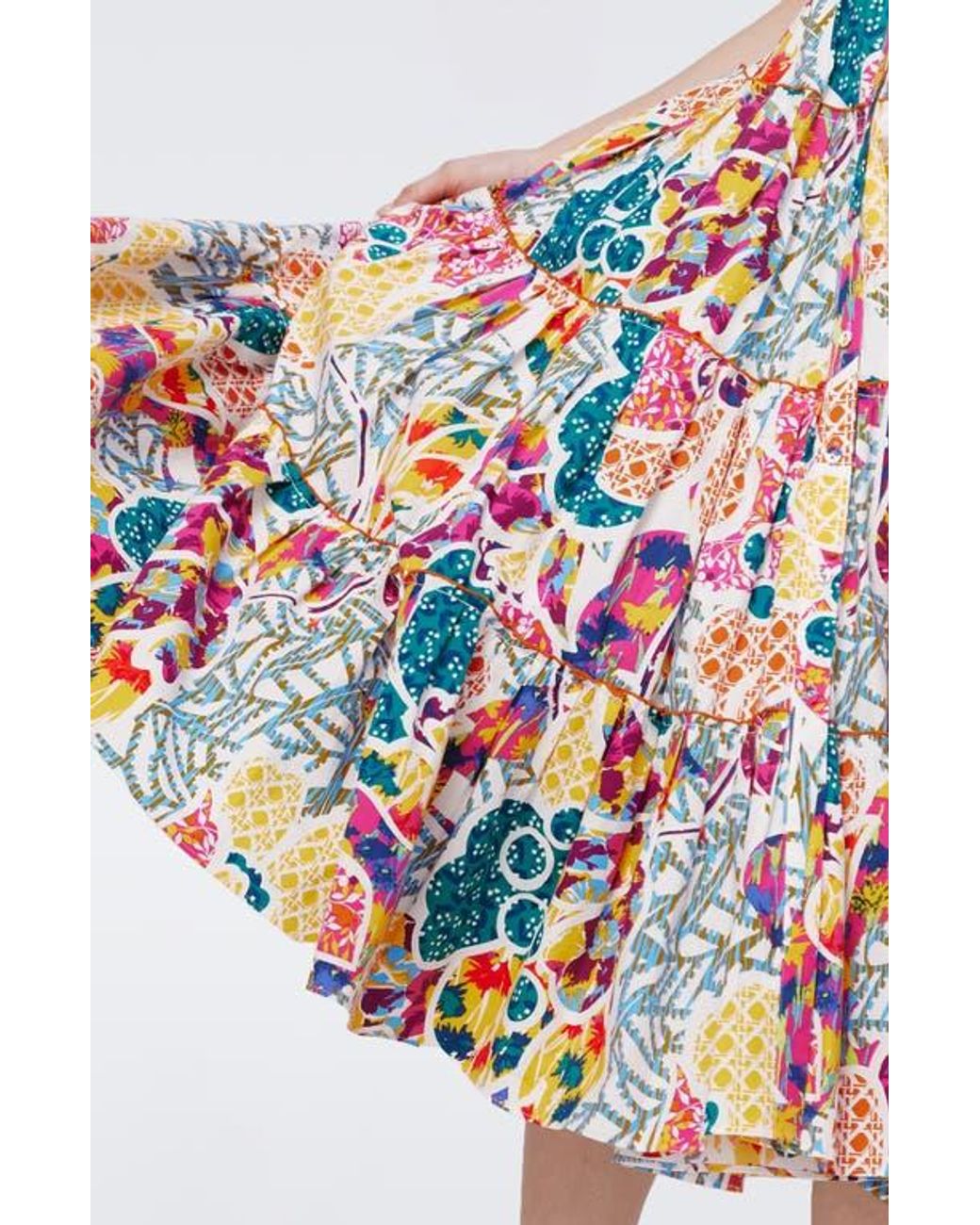 Diane von Furstenberg White Queena Tie Belt Stretch Cotton Midi Dress