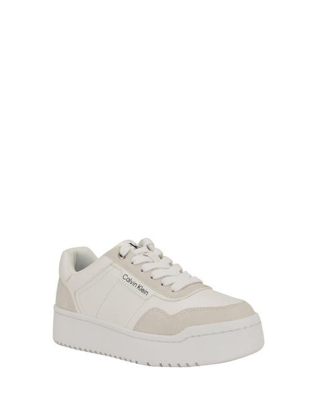 Calvin Klein White Adryen Lace-up Sneakers