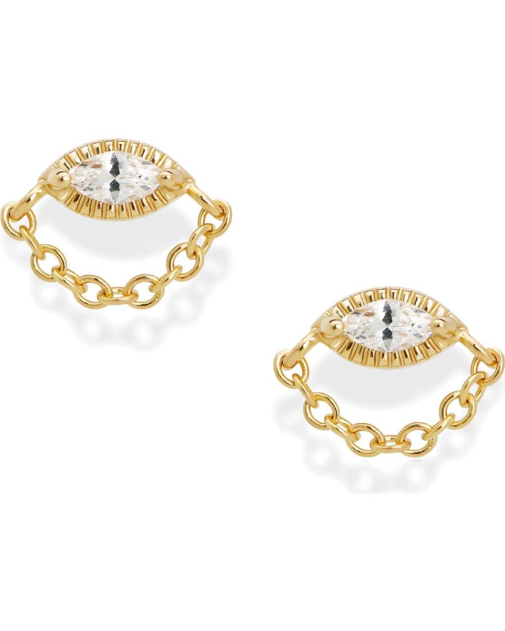 MOD AND JO Metallic Simone Chain Stud Earrings