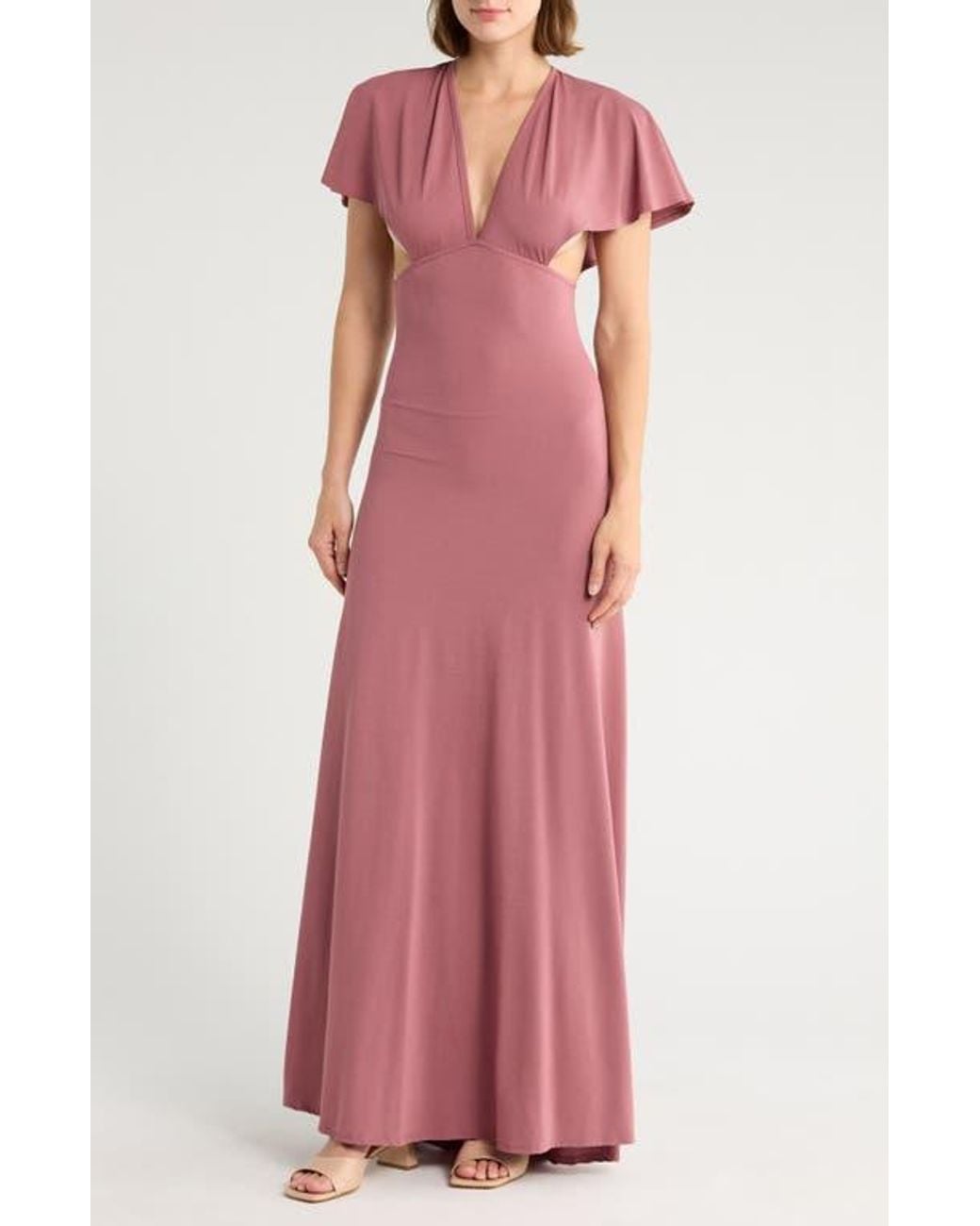knee length dresses for ladies Chic and Holland HF110295 Prom Dress - Nude/Silver main image 1