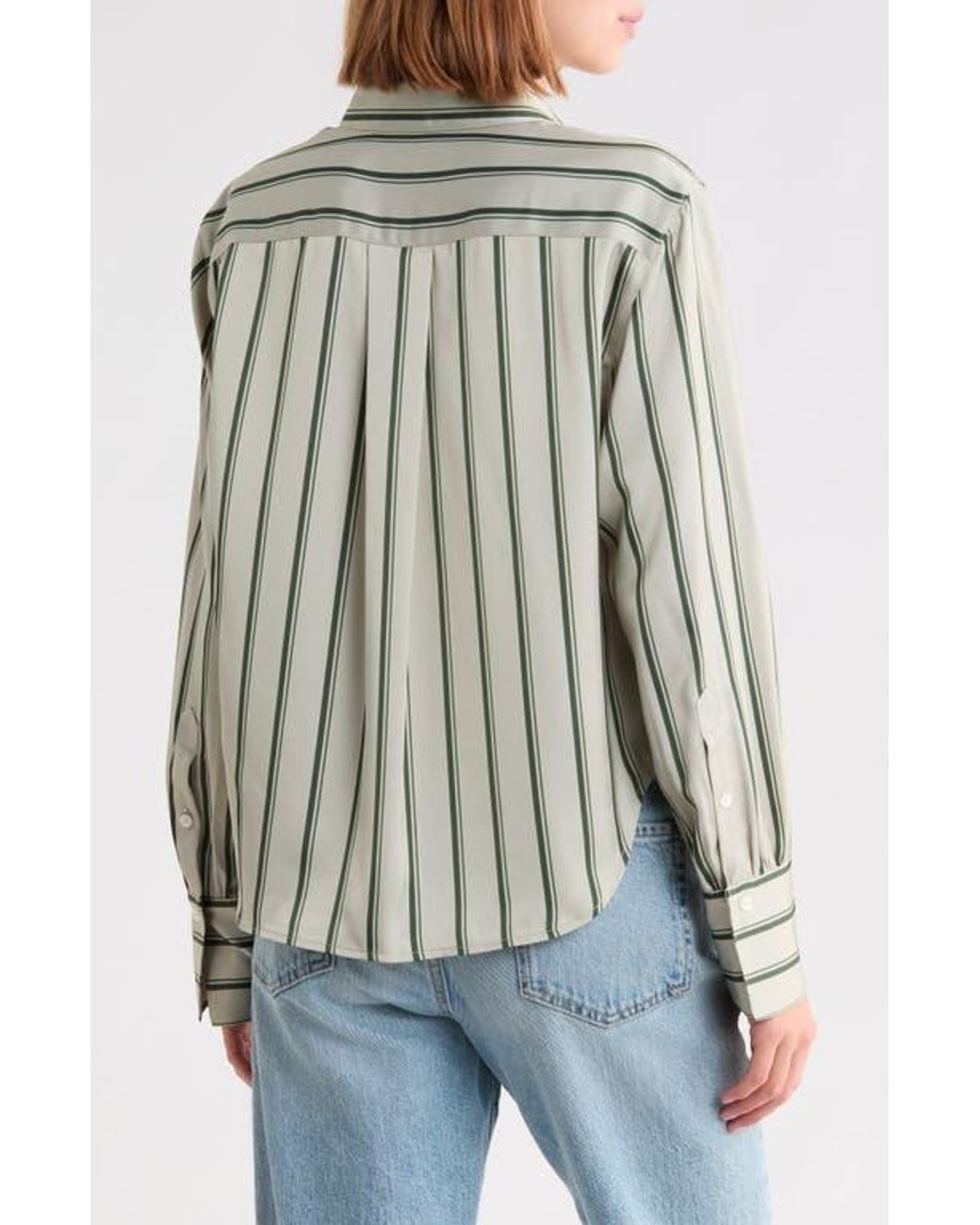 Rag & Bone White Andre Striped Satin Shirt