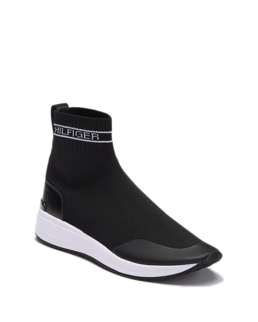 Tommy Hilfiger Reco Sock Sneakers in Black | Lyst