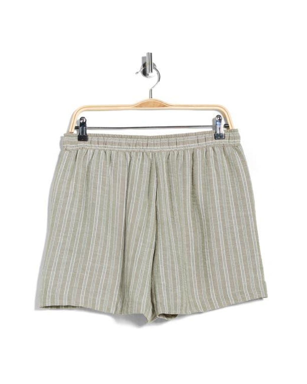 Max Studio Gray Stripe Drawstring Shorts