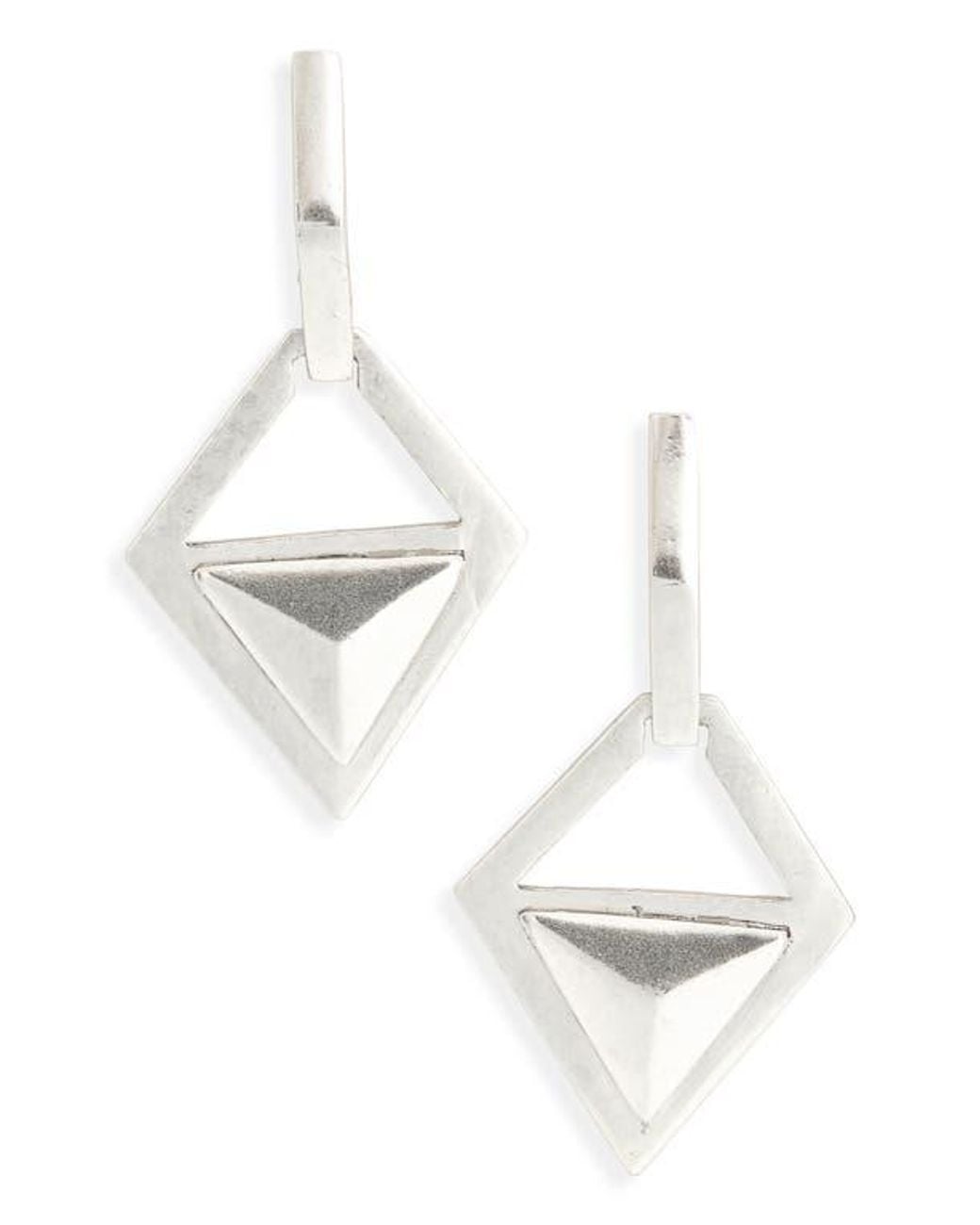 Karine Sultan White Angular Statement Earrings