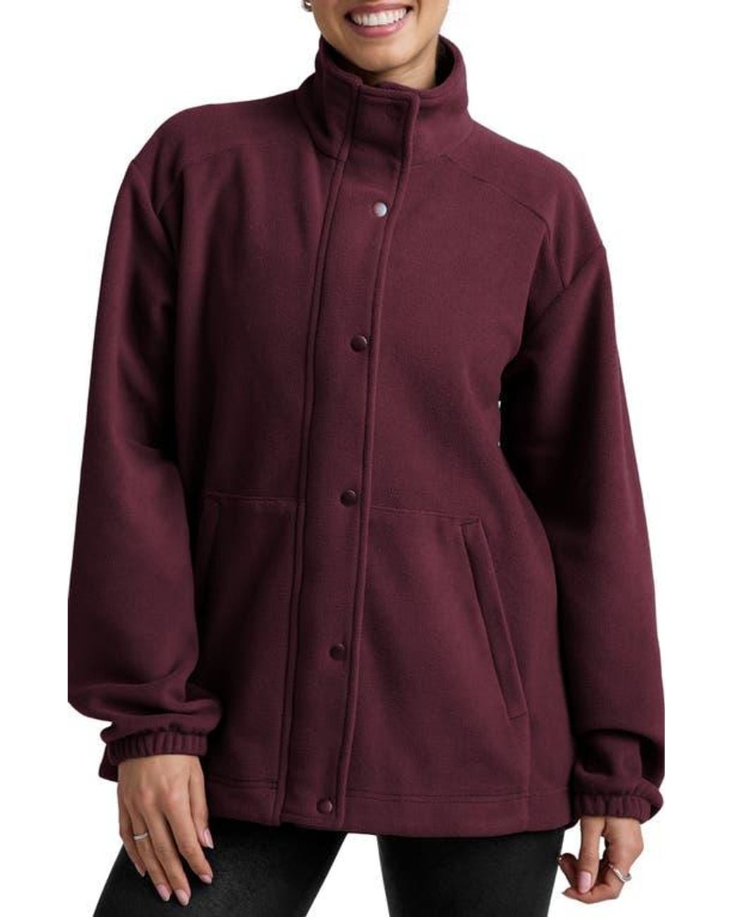 Beyond Yoga Red Explorer Fleece Jacket
