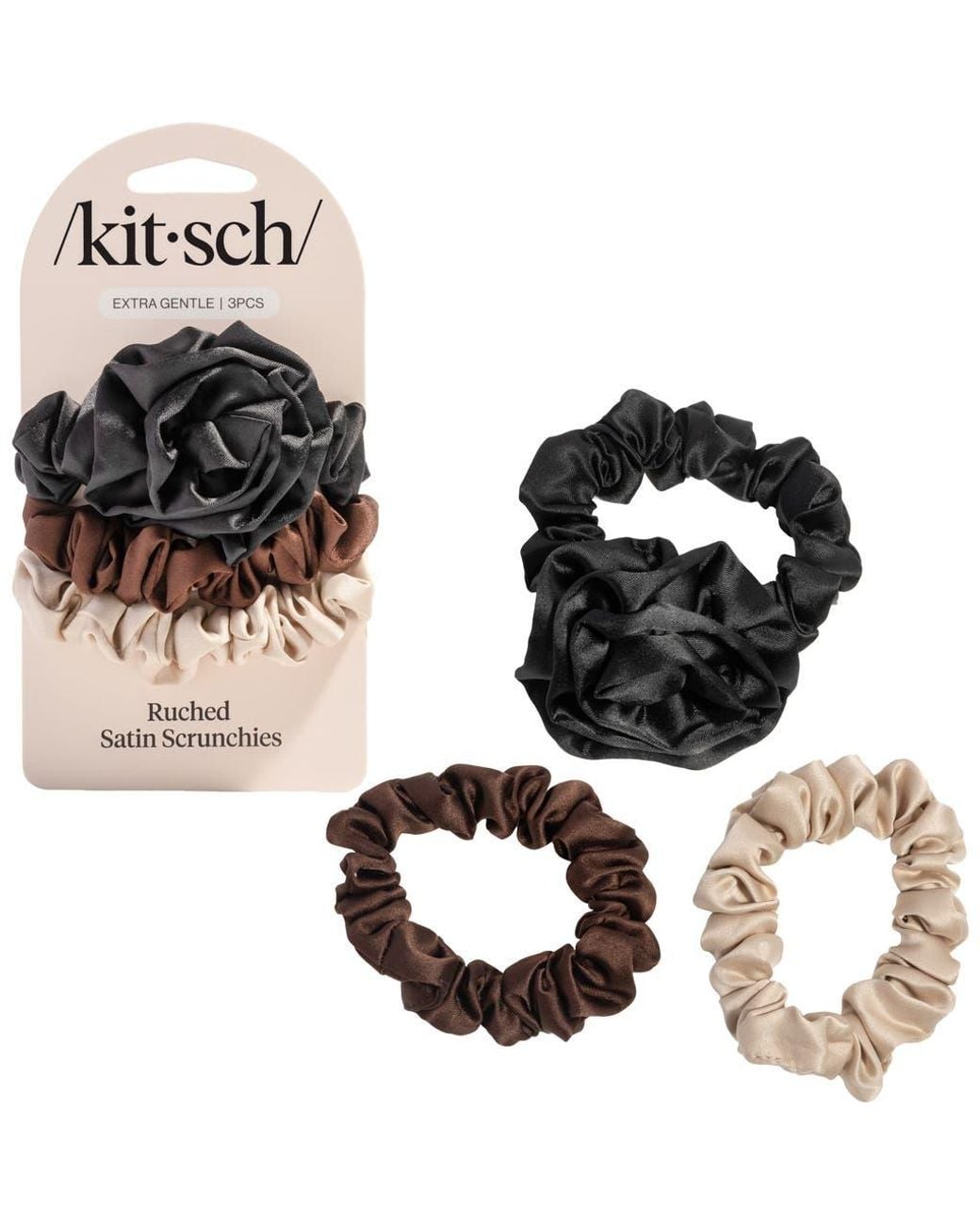 Kitsch Metallic 3-Pack Assorted Rosette Scrunchies