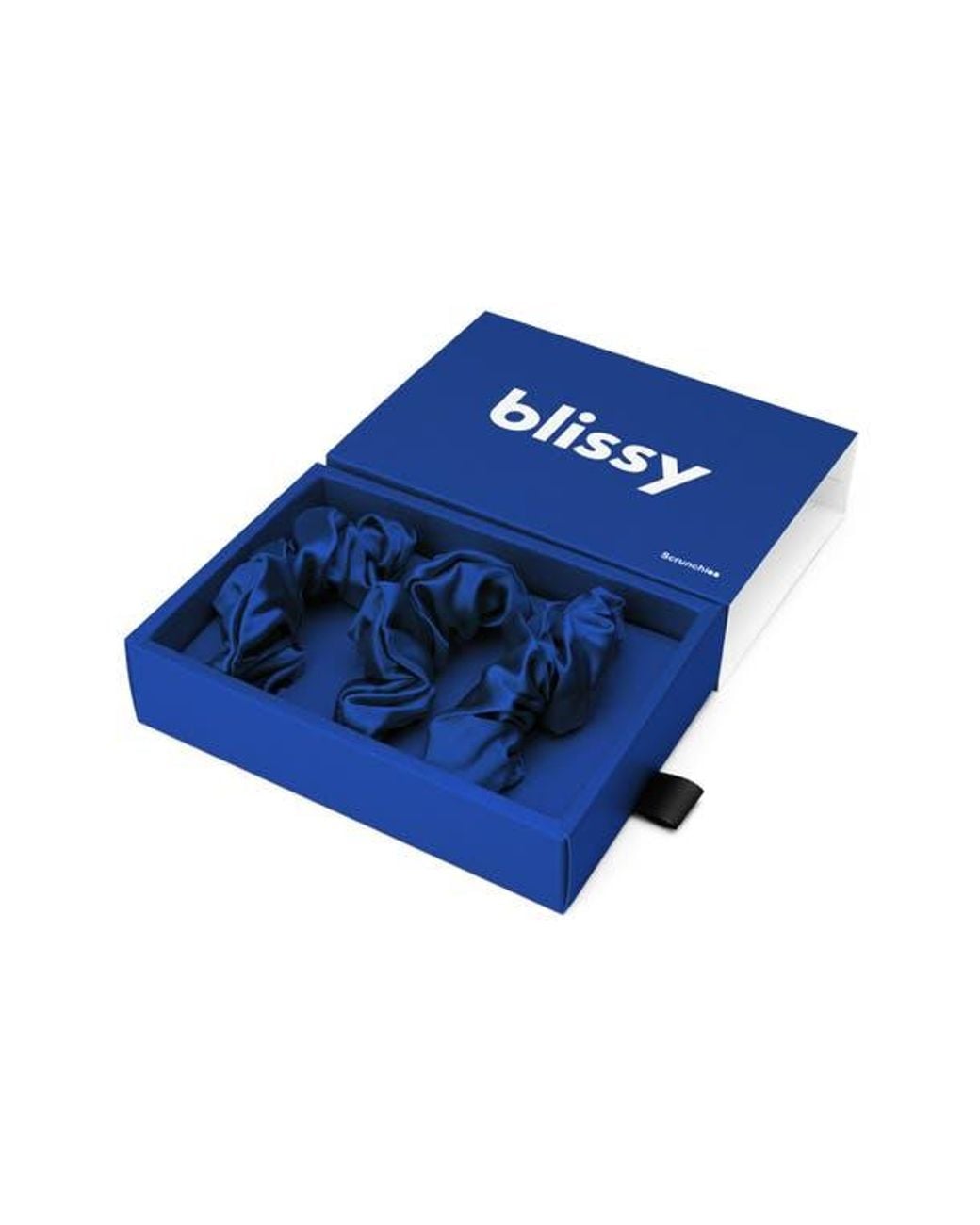 BLISSY Blue 3-Pack Silk Scrunchies
