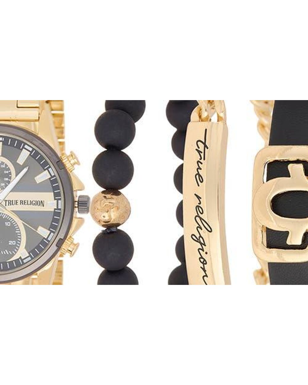 TRUE RELIGION 4-Piece Round Chronograph Watch & Bracelet Set in TRUE RELIGION 4-Piece Round Chronograph Watch & Bracelet Set in