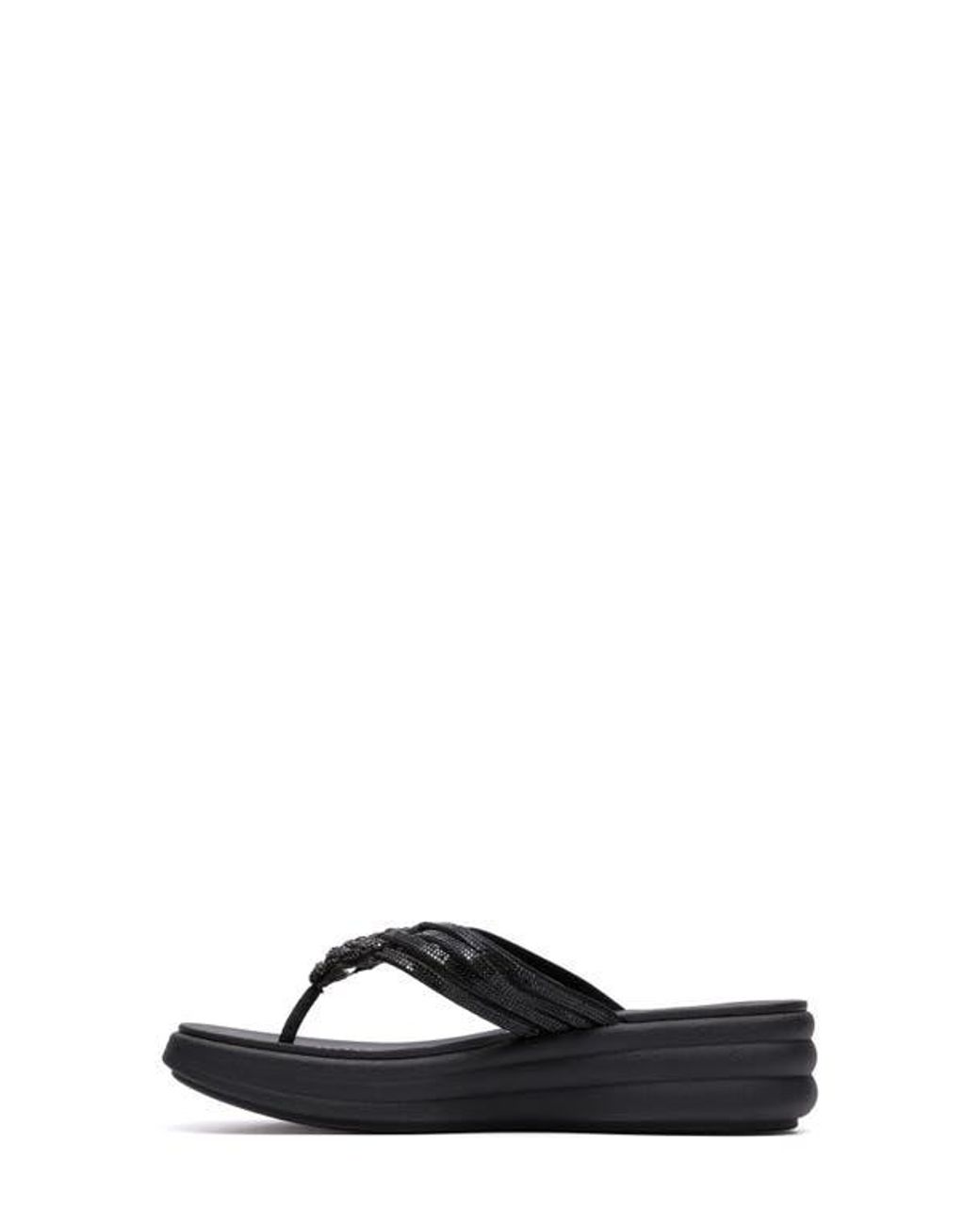 Clarks Black Drift Gem Flip Flop