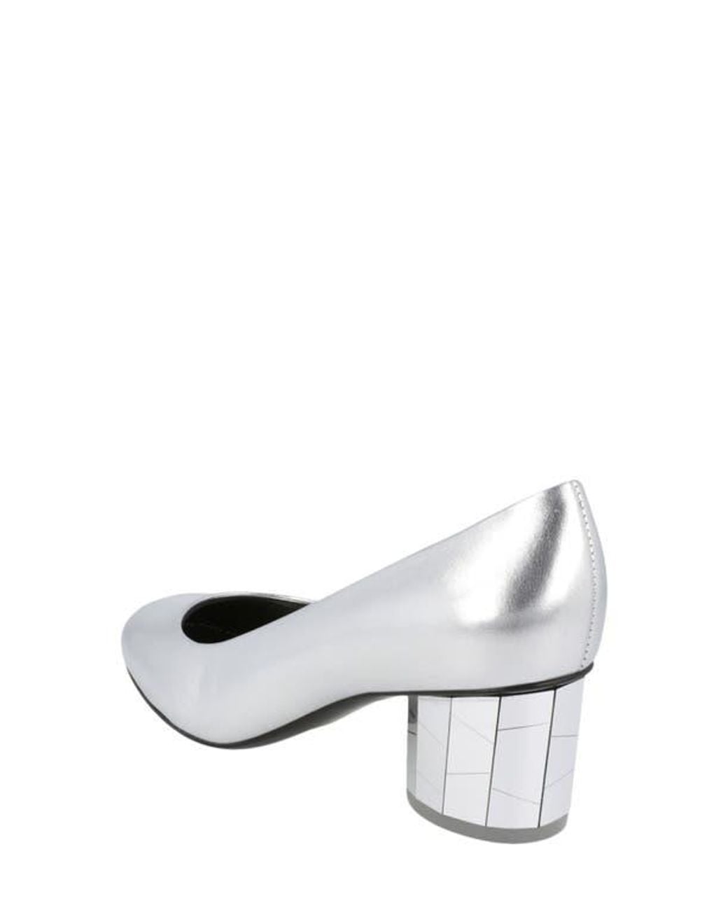 Ferragamo White Farrah Mirror Heel Pump
