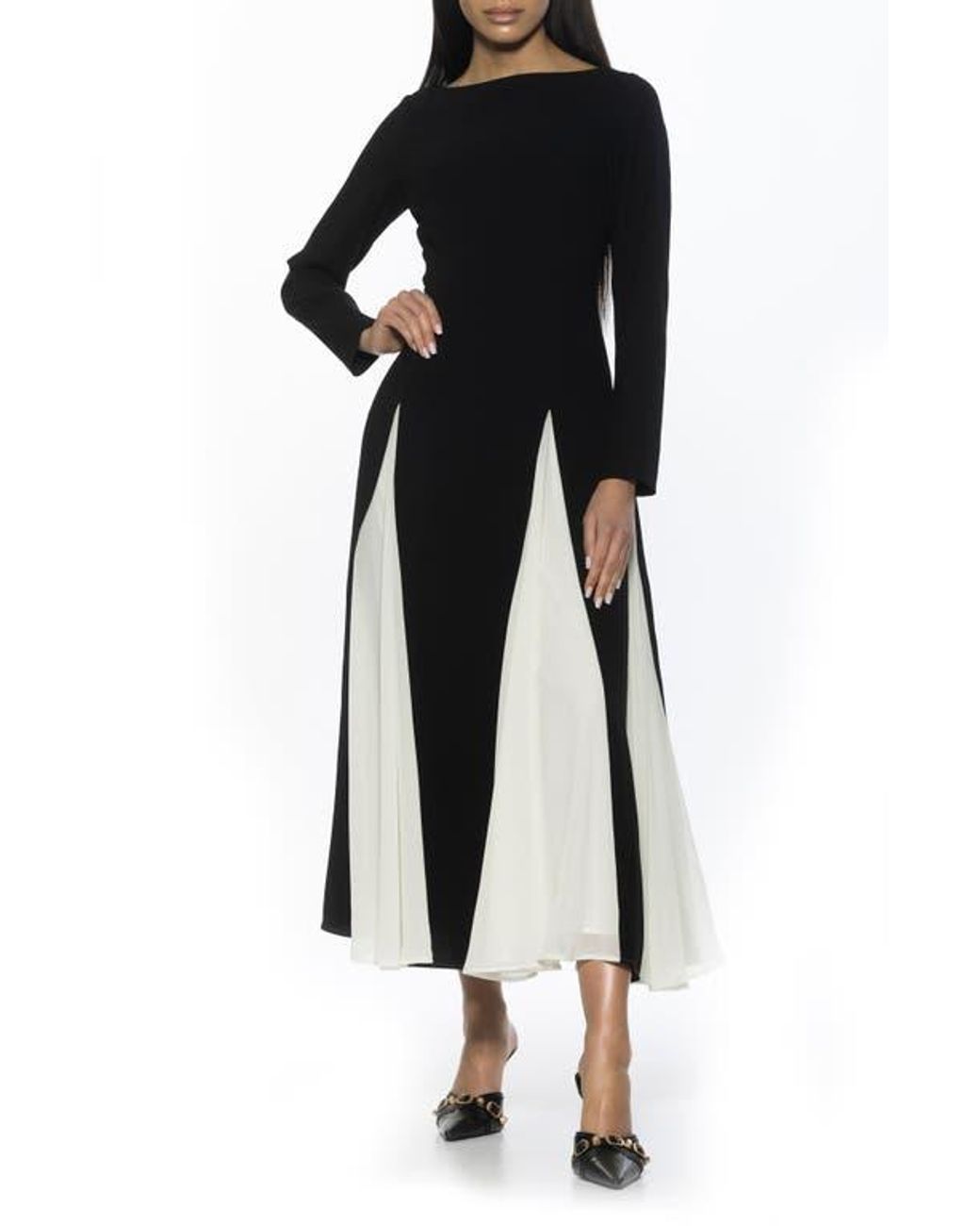 Alexia Admor ★ Elodie フローラル 長袖 マキシ丈 ワンピース Alexia Admor Elodie Floral Long Sleeve Maxi Dress in Black