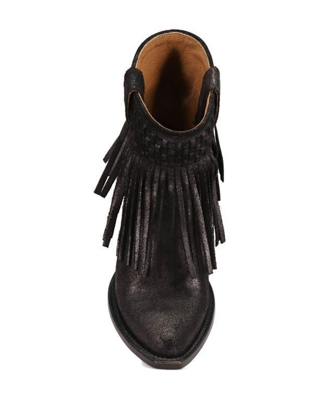 Frye Black Sacha Fringe Bootie