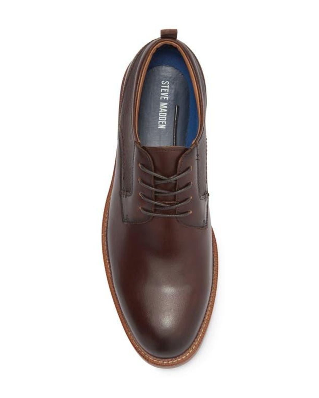 Steve Madden Brown Espen Plain Toe Derby for men
