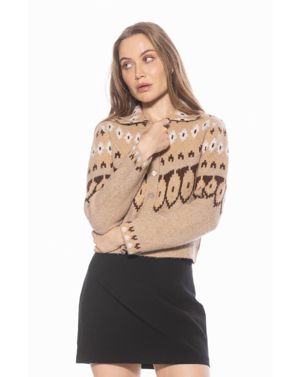 Alexia Admor Black Wayne Collared Knit Cardigan