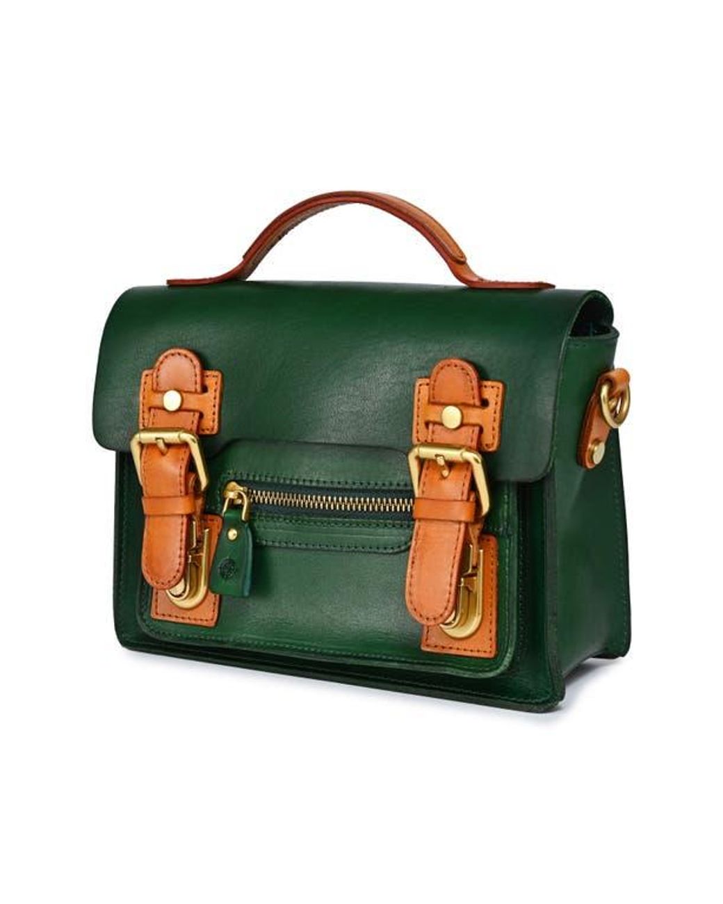 Old Trend Green Aster Mini Leather Satchel