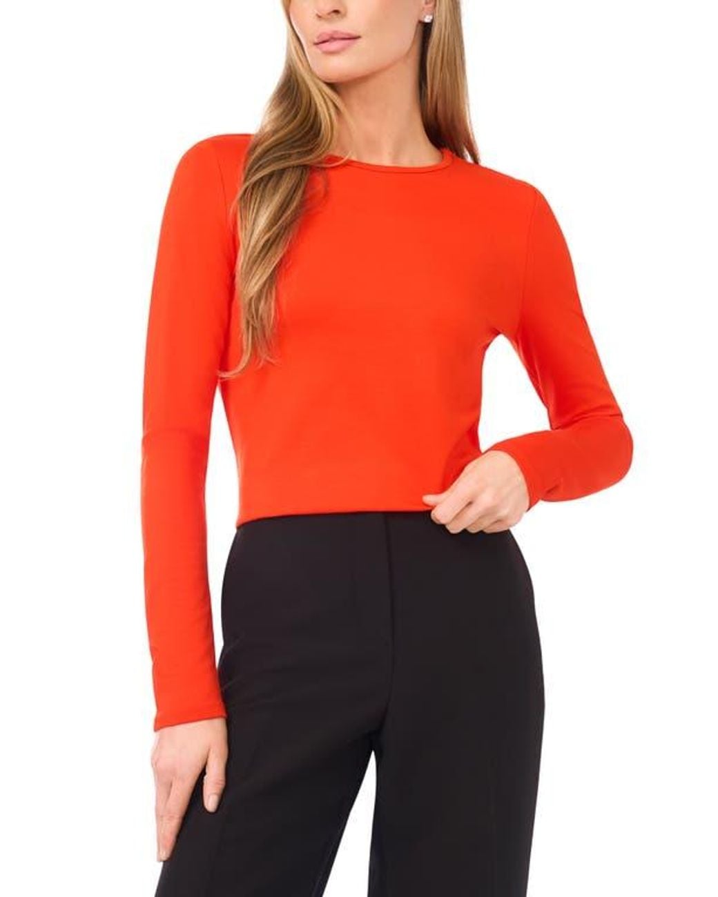 Halogen® Red Long Sleeve Knit Top