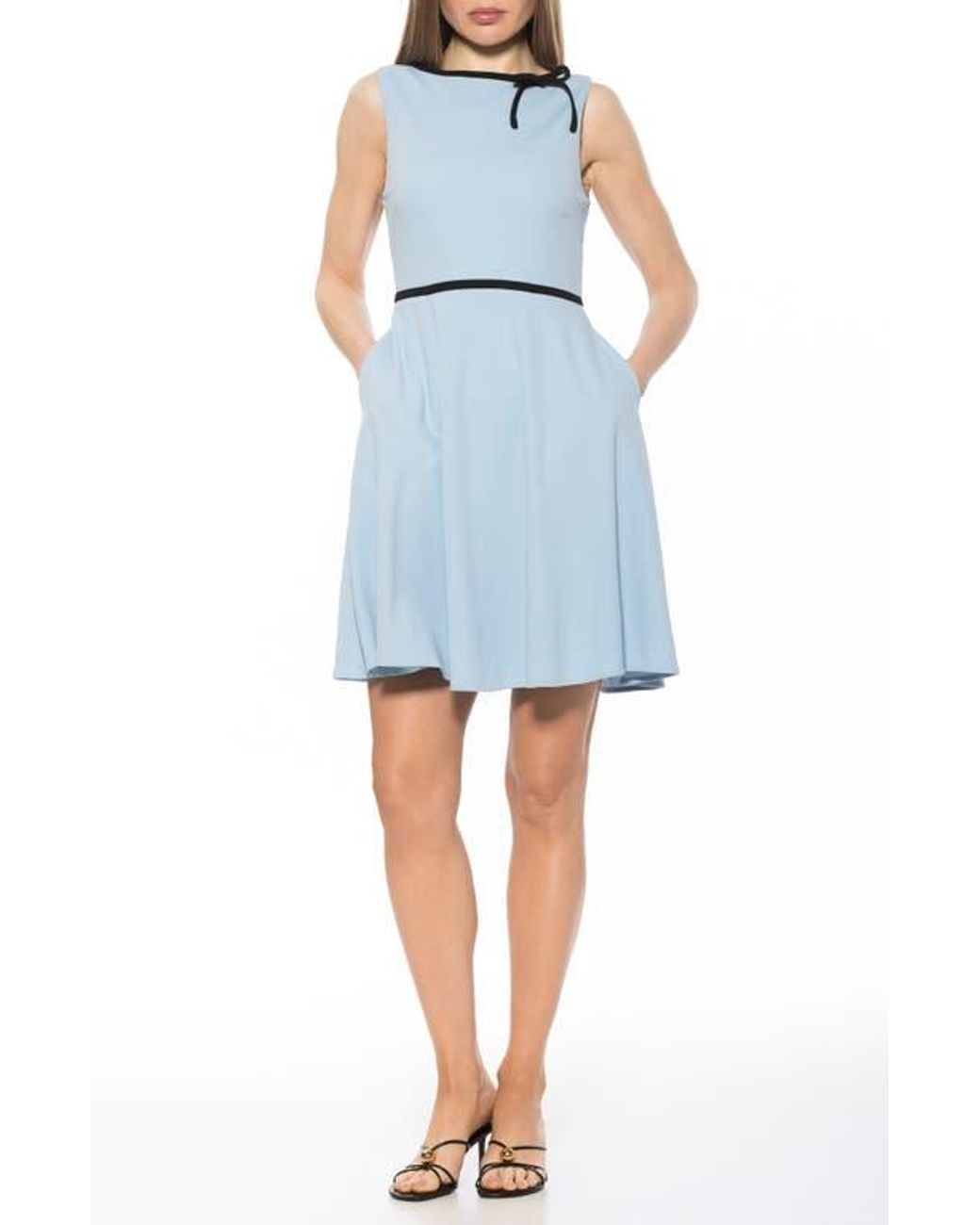 Alexia Admor Ida Fit And Flare Sleeveless Dress in Blue | Lyst