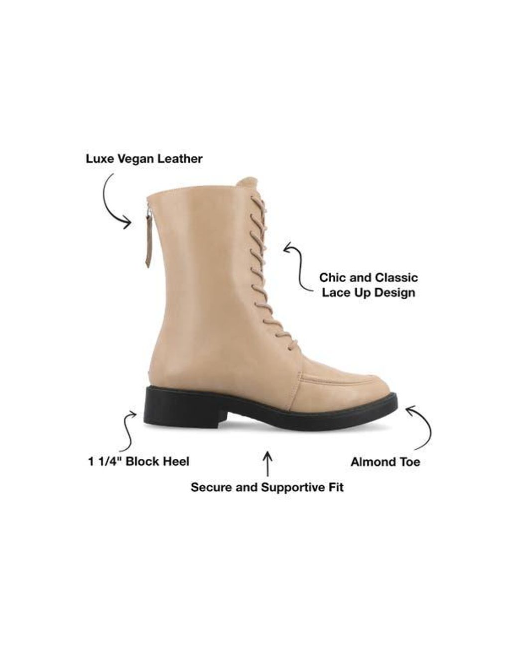 Journee Collection Natural Nikks Combat Boot
