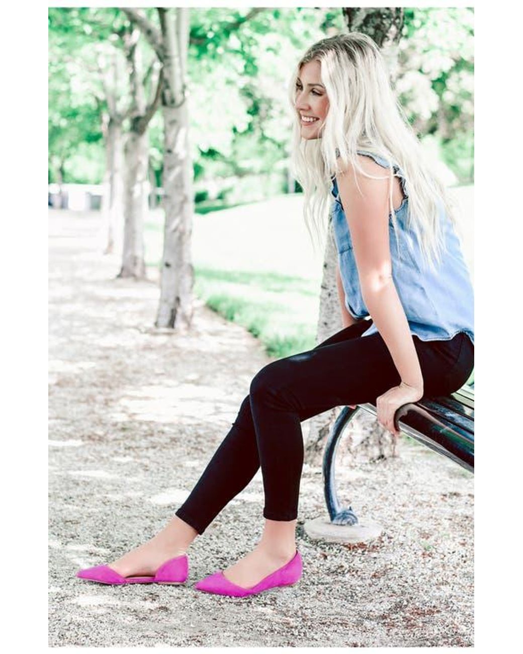 Journee Collection Pink Journee Ester D'Orsay Flat