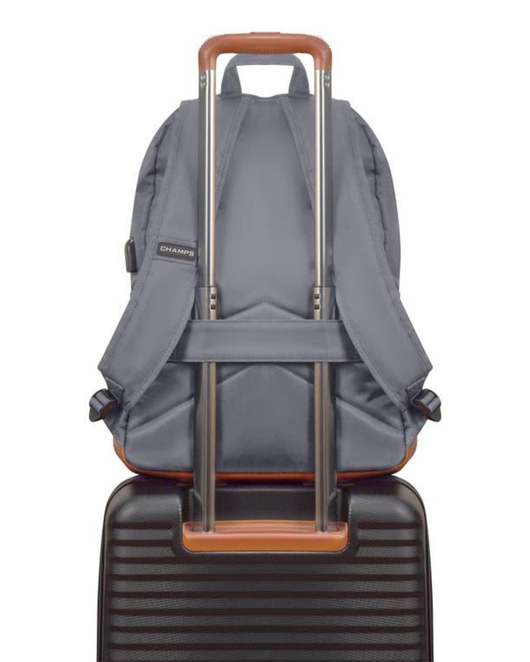 CHAMPS Gray Water Resistant Nylon Backpack for men