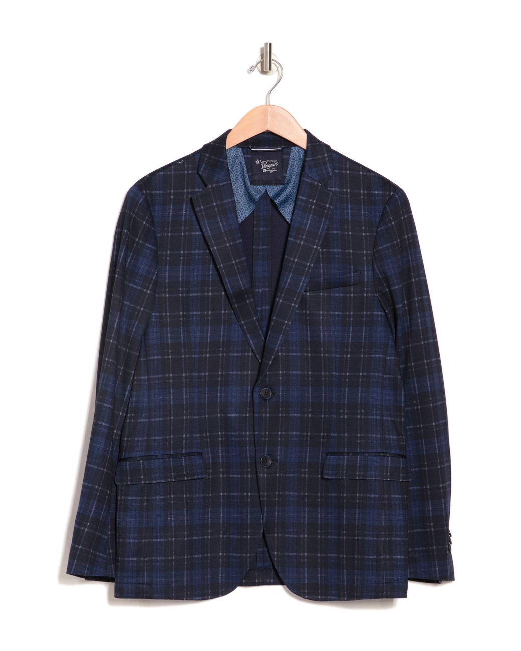 Original Penguin Blue Plaid Knit Suit Jacket for Men Lyst