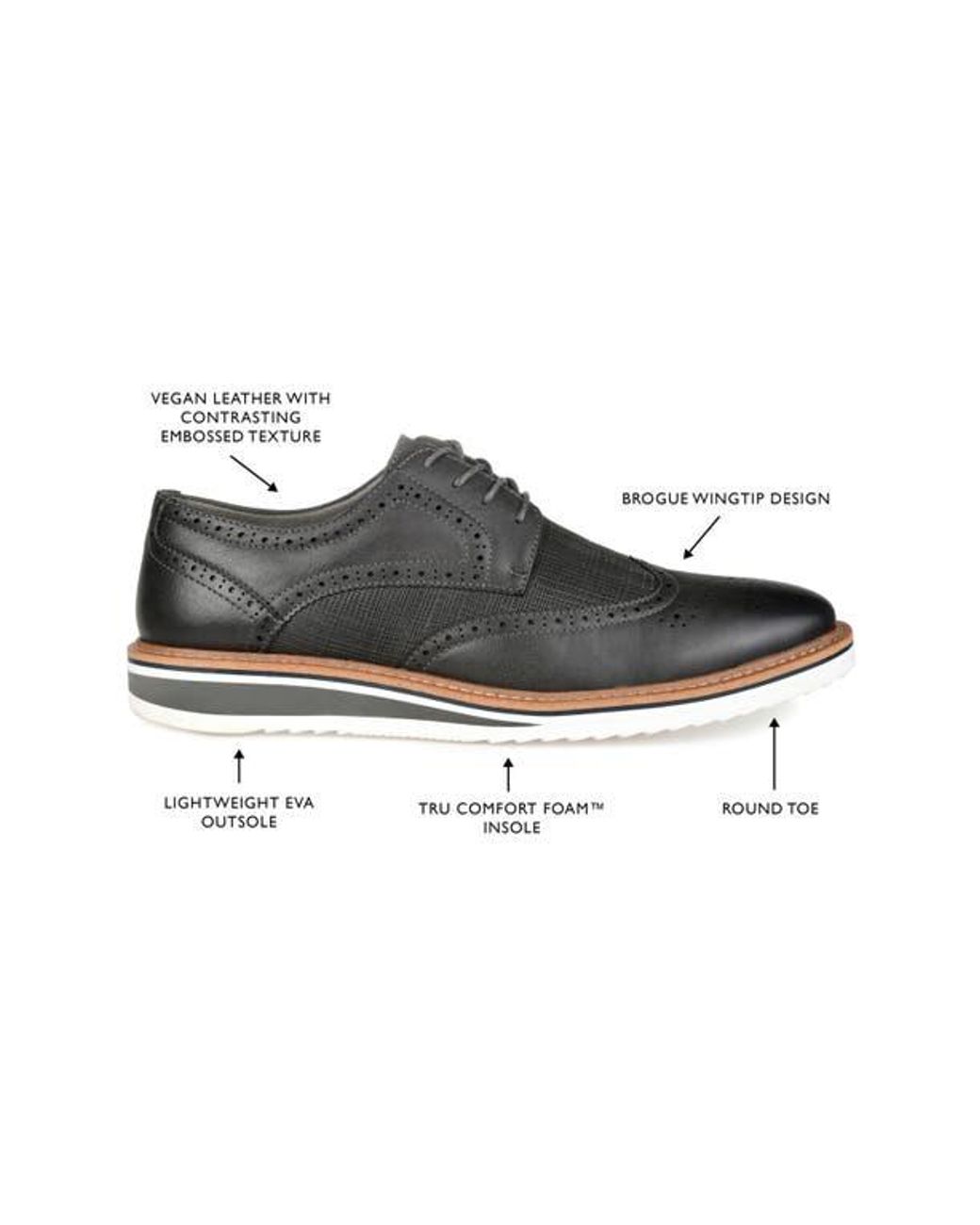 Vance Co. Black Warrick Wingtip Derby for men