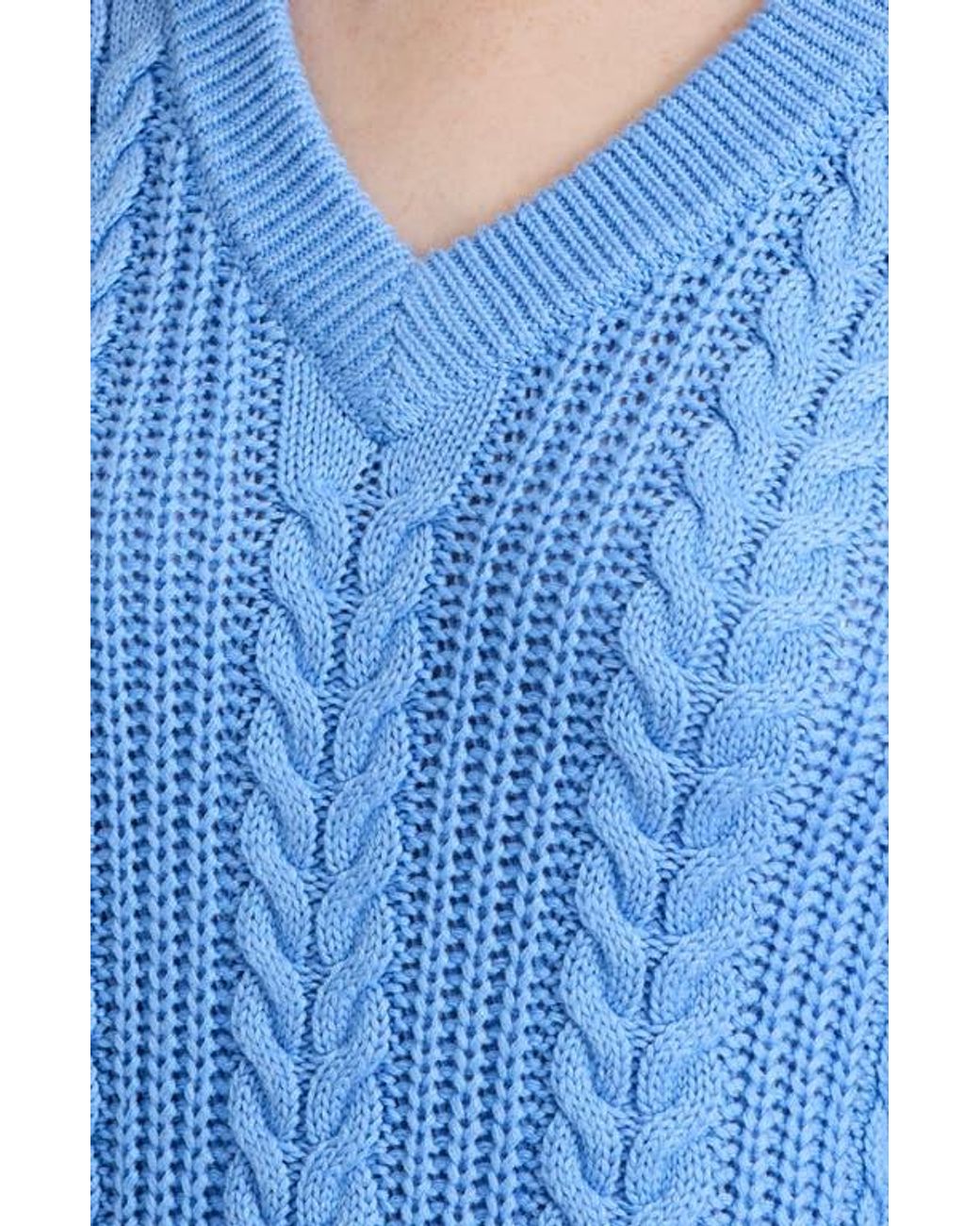 French Connection Blue Ryland Cable Sweater