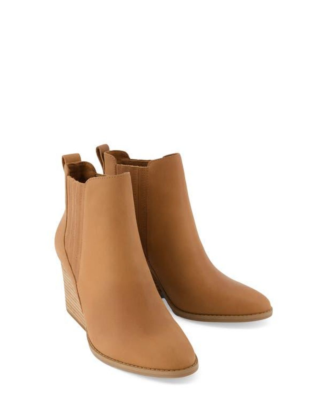 TOMS Brown Waxed Leather Bootie
