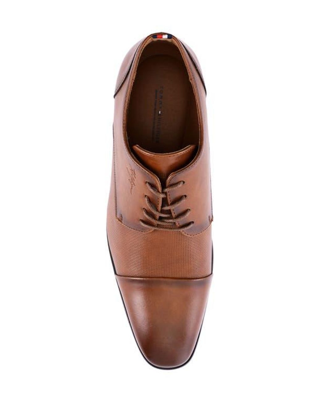 Tommy Hilfiger Brown Leather Derby Dress Shoes for men