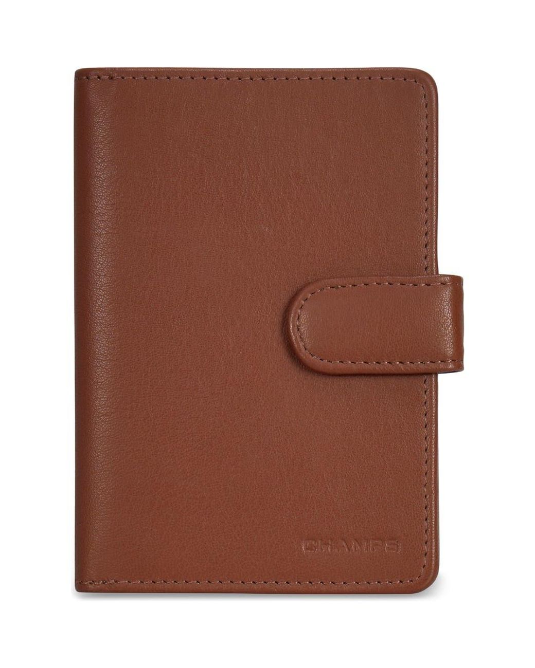 CHAMPS Brown Leather Passport Case for men