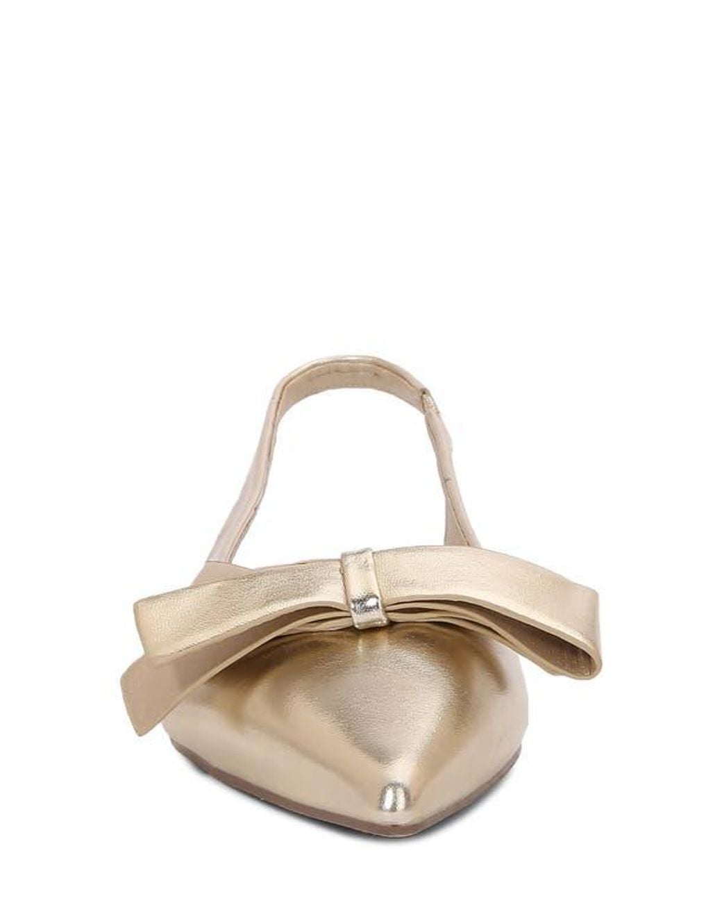 BERNESS White Cinnamon Bow Slingback Flat