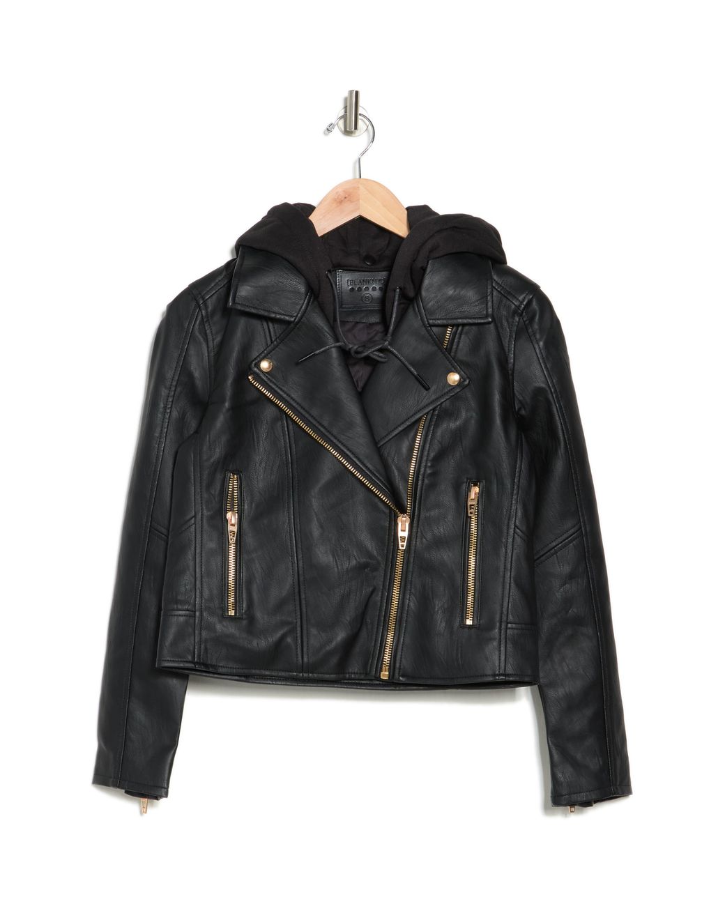 Blanknyc moto sales jacket with hood
