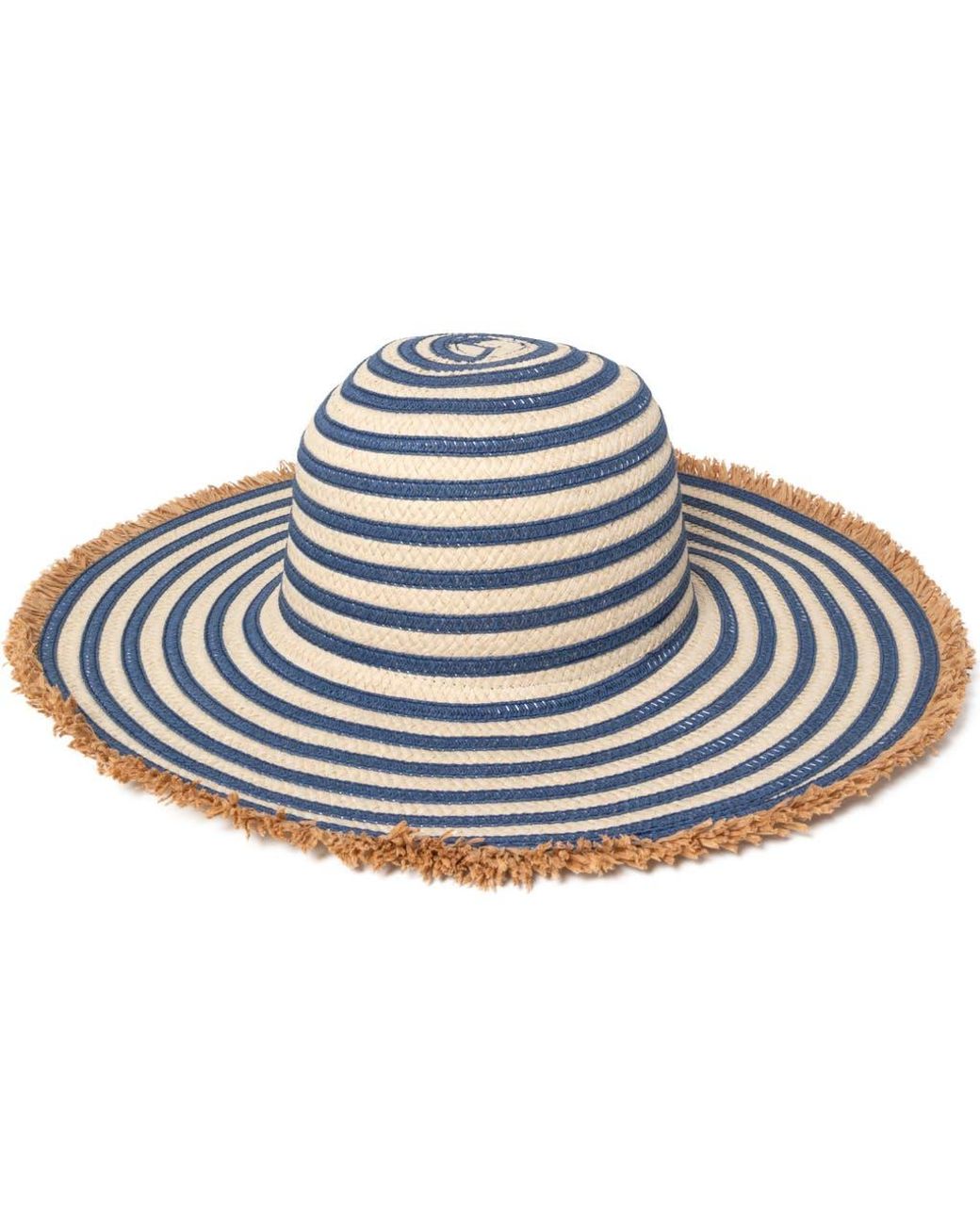 David & Young Stripe Fringe Floppy Hat in Blue Lyst