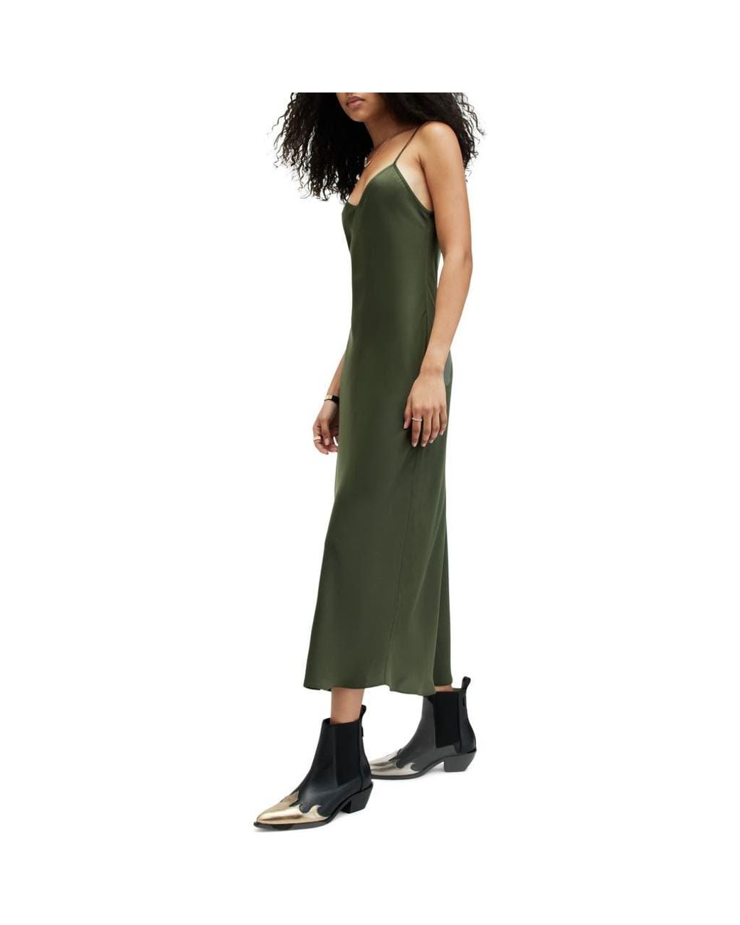 forest green slip dress Ladyghost Forest Sprite Layered Maxi Dress