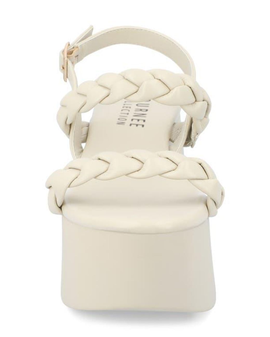 Journee Collection Zannah Braided Platform Sandal in White | Lyst