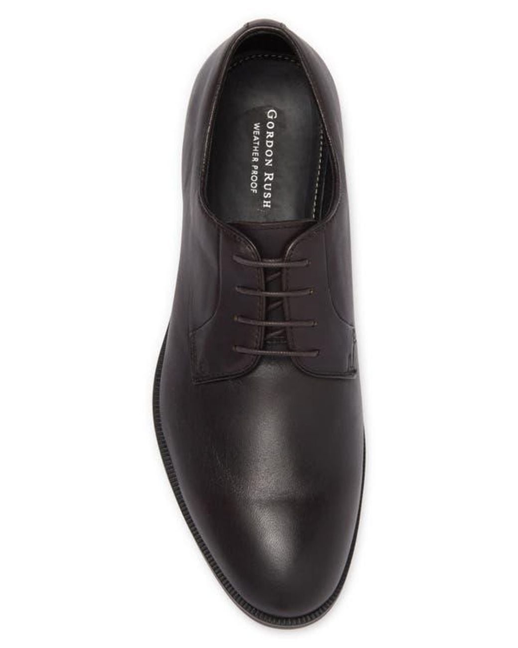 Gordon Rush Black Bailey Leather Plain Toe Derby for men