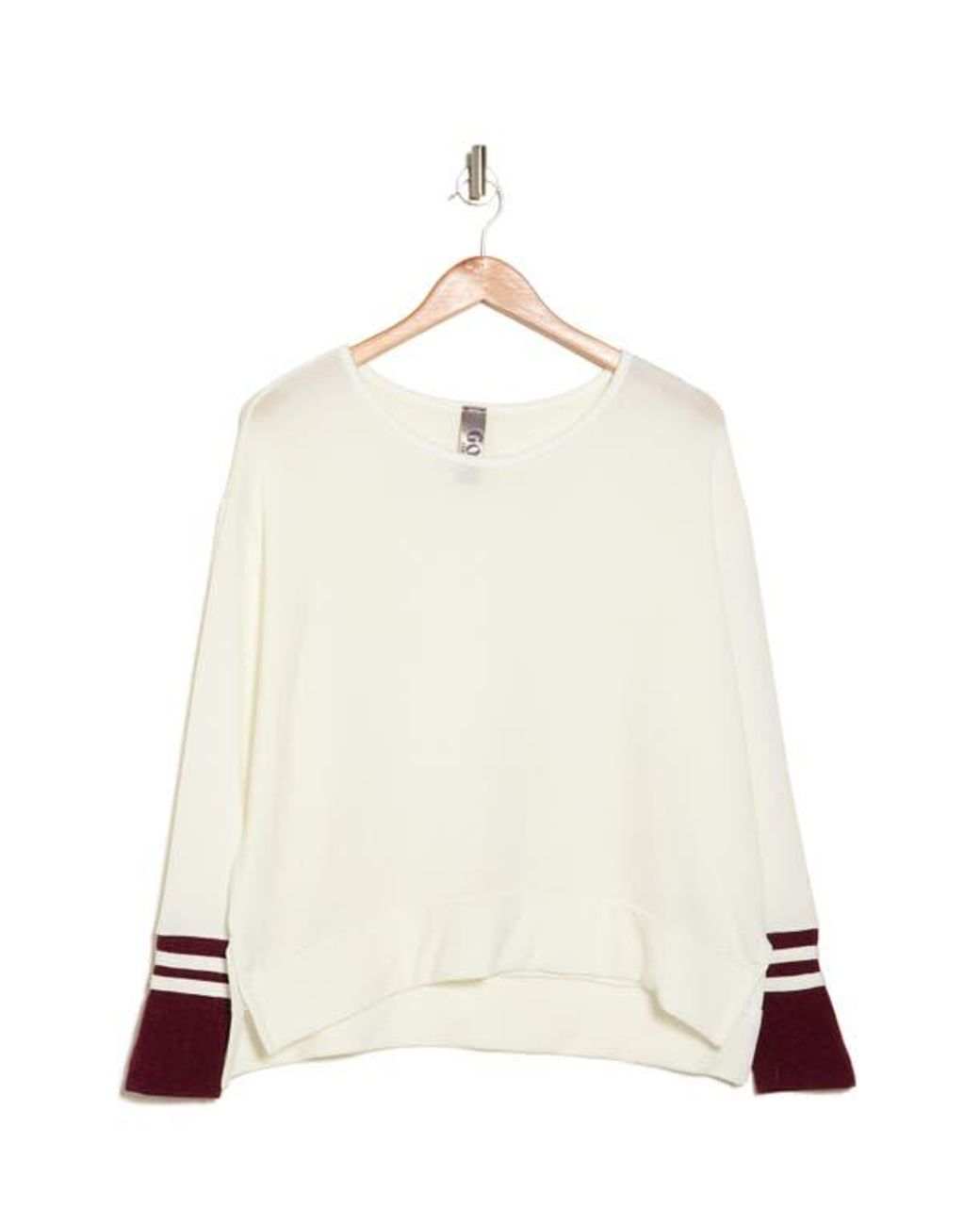 Go Couture White Spring Varsity Sweater