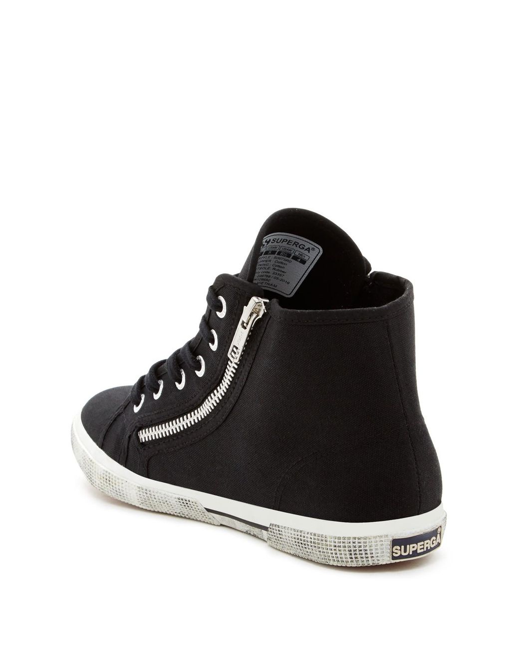 Superga Cotu Zip High Top Sneaker in Black | Lyst